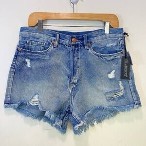 NWT BLANKNYC  Acid Wash Cheeky Raw/ Frye Hem Button Fly Distressed Shorts29us